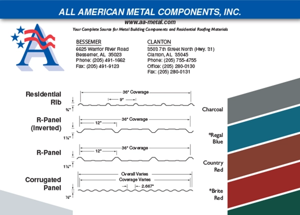 Product sheet with color swatches